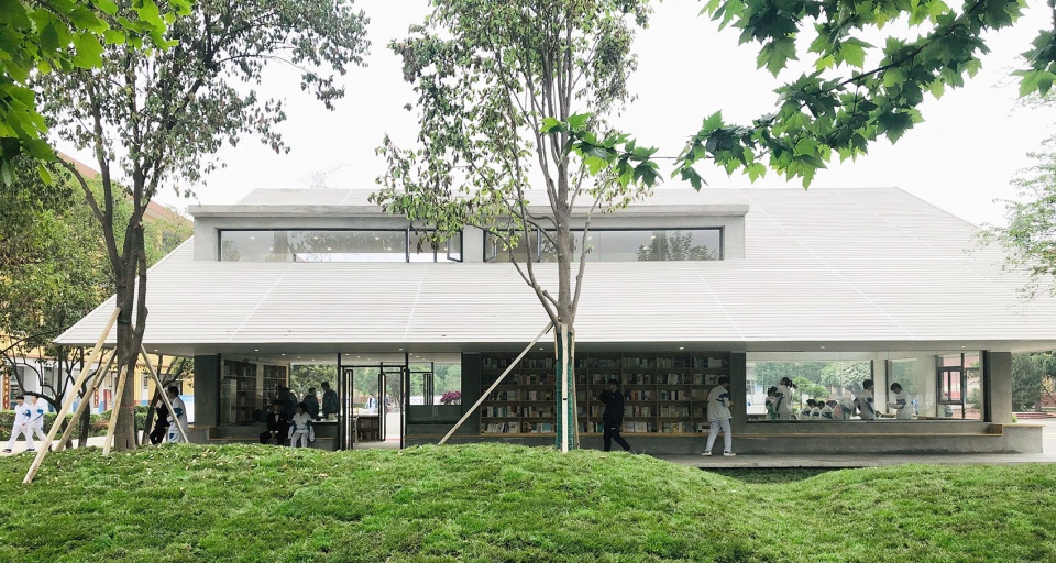 Xi an Gaoxin No 6 High School Library by Wall Architects of XAUAT