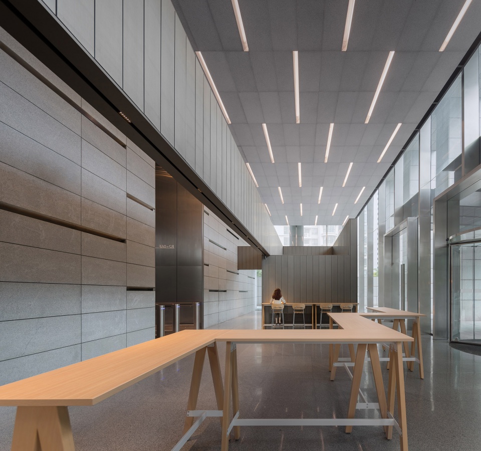 Huangpu Center Office Lobby China by atelier mearc