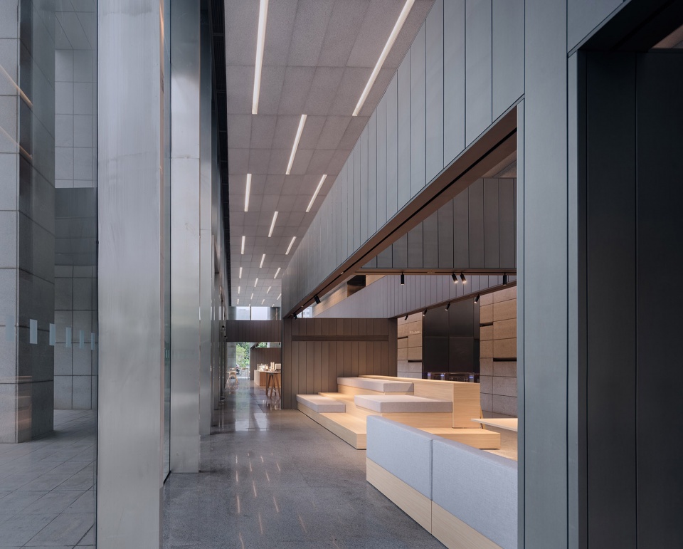 Huangpu Center Office Lobby China by atelier mearc