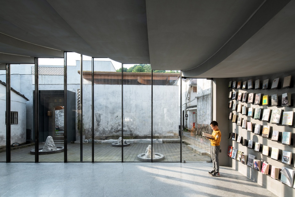 bridge gallery shanghai joint publishing company bookstore at taoyuan huangshan by atelier lai