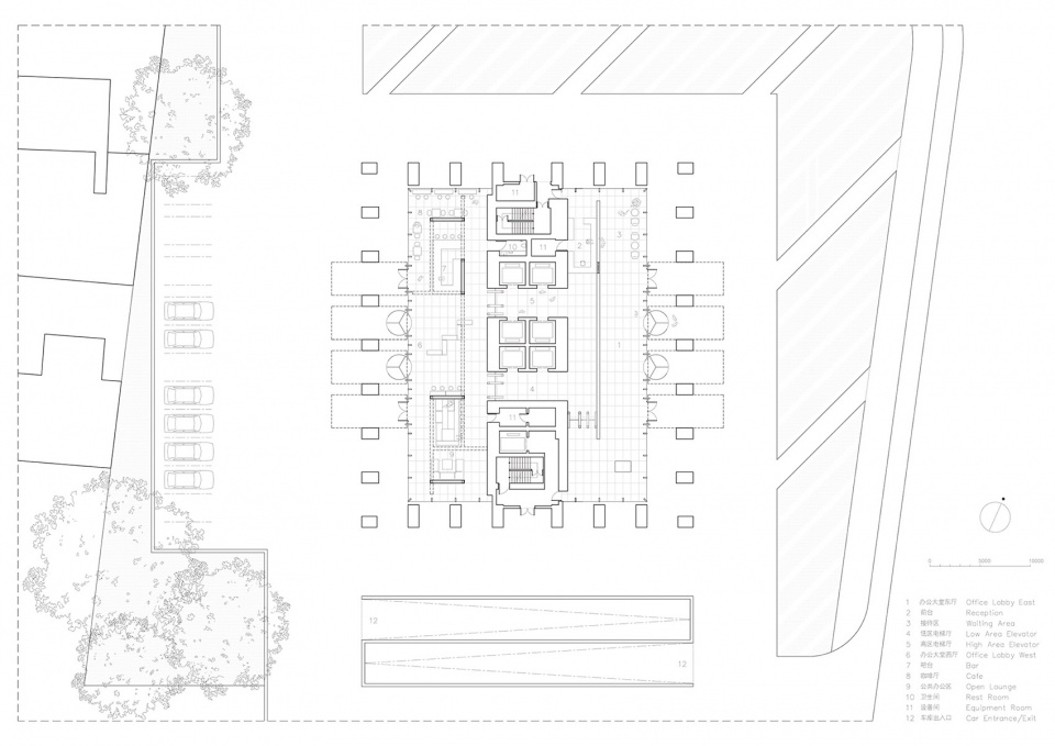 Huangpu Center Office Lobby China by atelier mearc