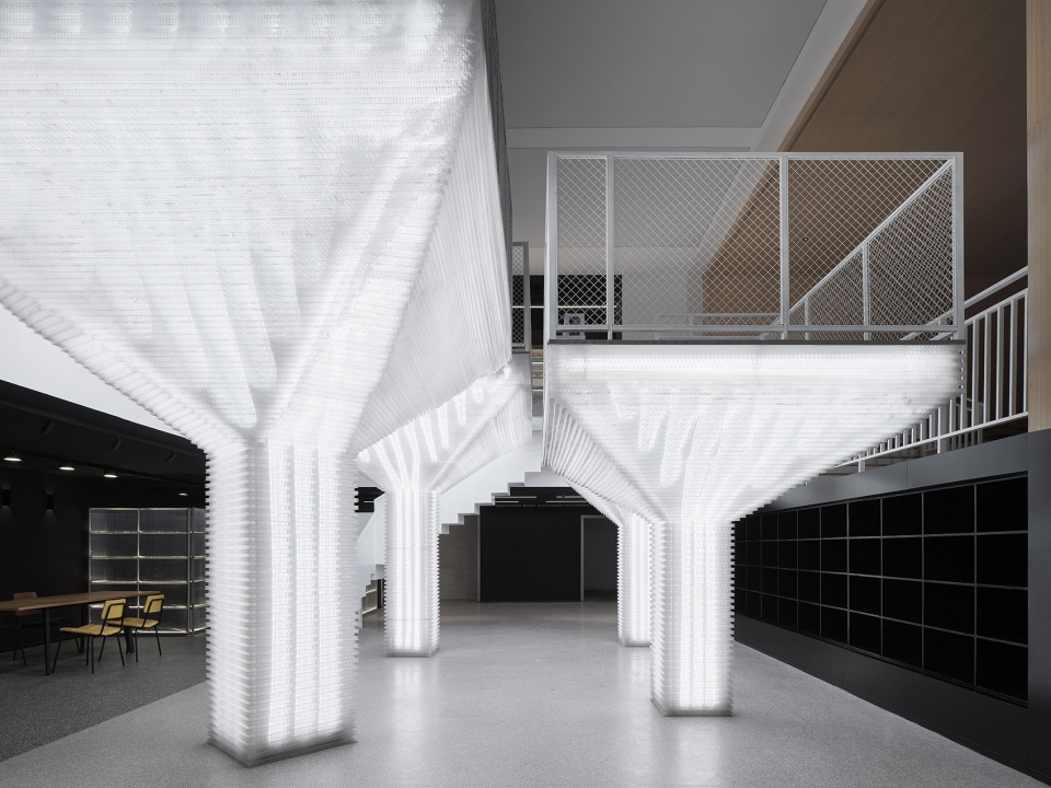 coffee and reading space renovation in an office warehouse shanghai by hcch studio
