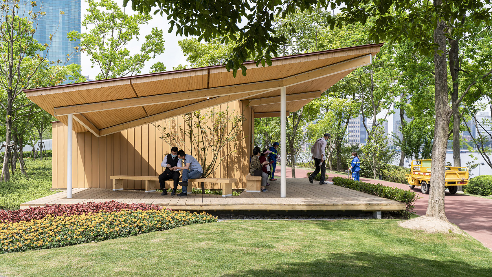 river view service kiosk east bund shanghai by atelier z