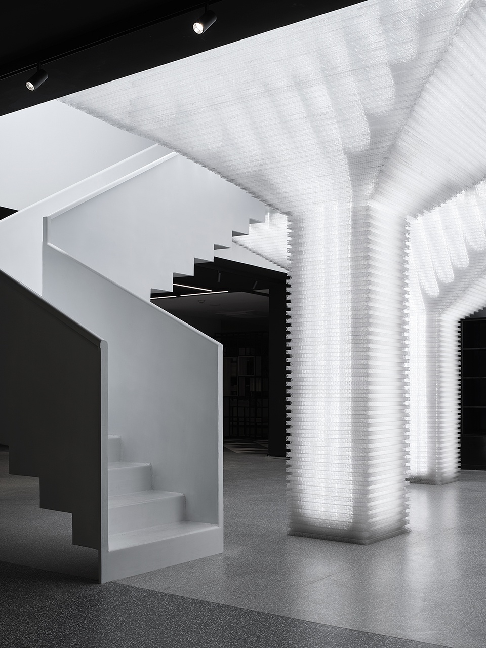 coffee and reading space renovation in an office warehouse shanghai by hcch studio
