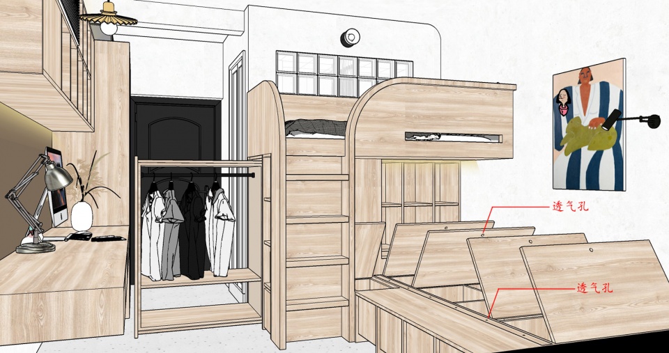 Interior design of a 24 square meters apartment by Wusuo design