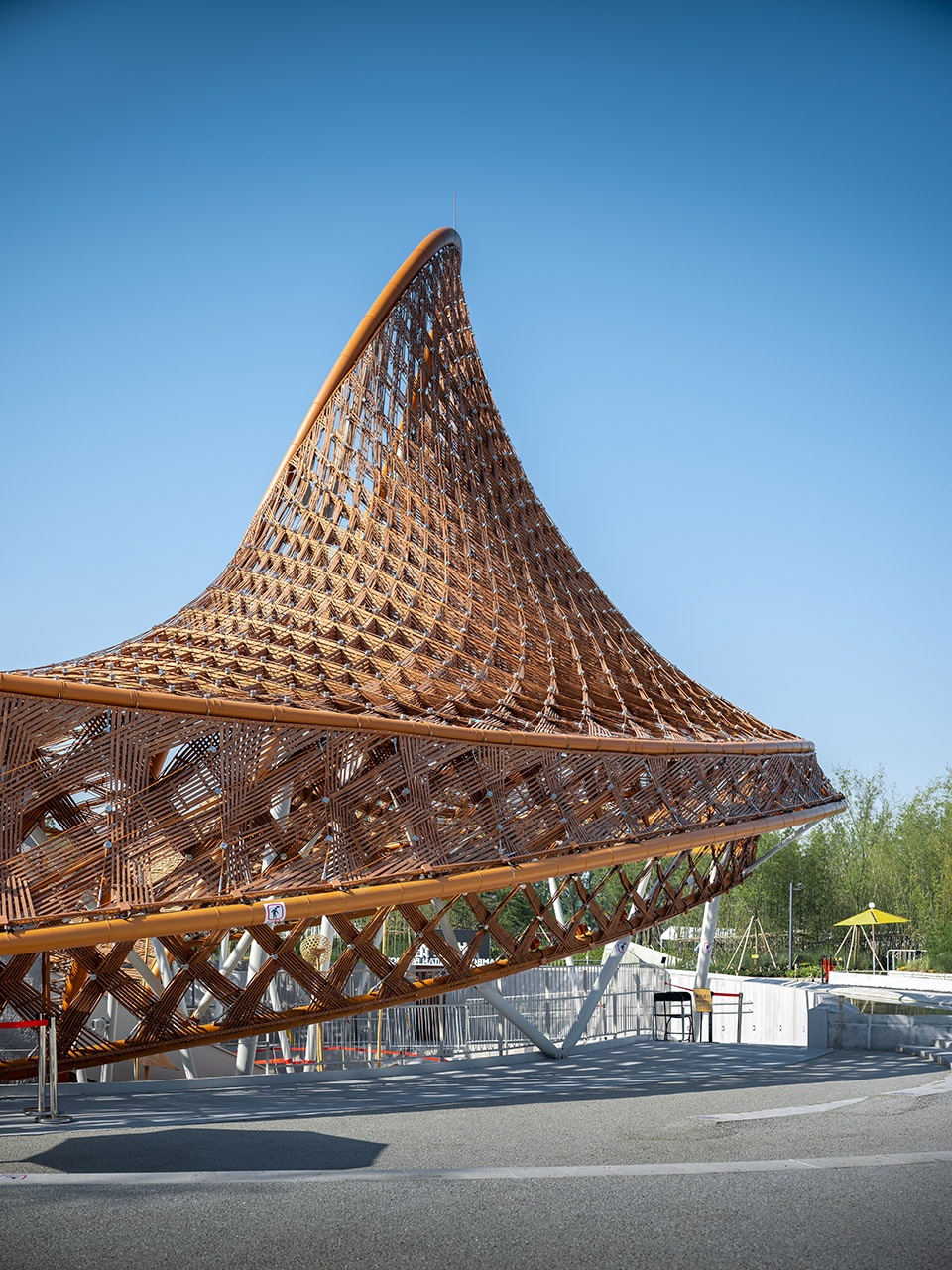 the bamboo and rattan pavilion of the 10th china flower expo by arcplus shanghai archi scientific creation center