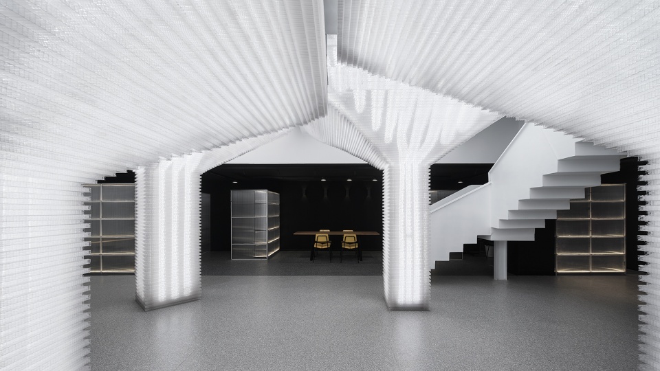 coffee and reading space renovation in an office warehouse shanghai by hcch studio