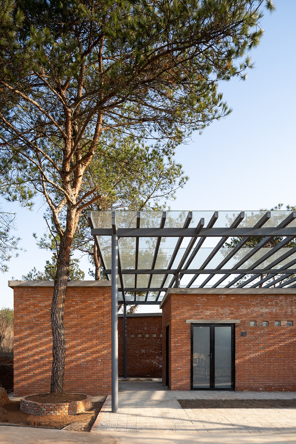 the courtyard memory of miniature architecture design of public toilet of a hundred square meter for rural tourism in wuhan china by uao...