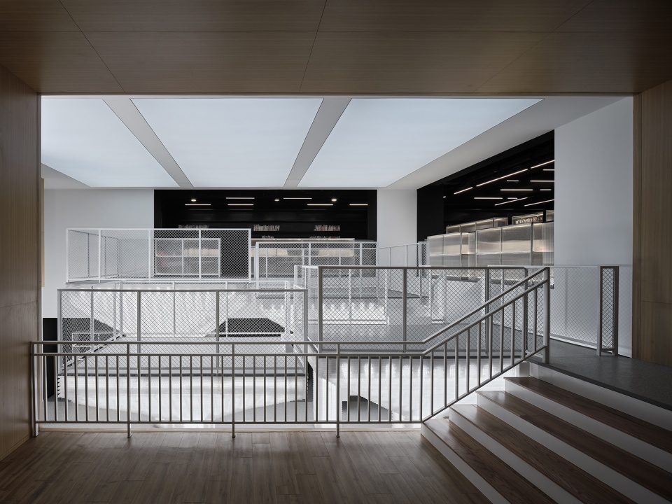 coffee and reading space renovation in an office warehouse shanghai by hcch studio