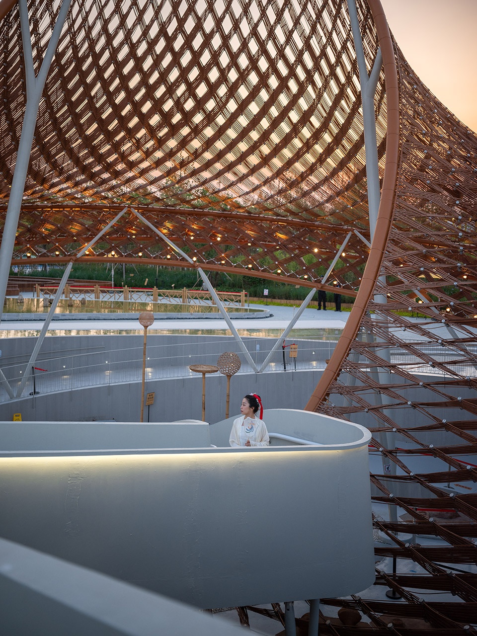 the bamboo and rattan pavilion of the 10th china flower expo by arcplus shanghai archi scientific creation center