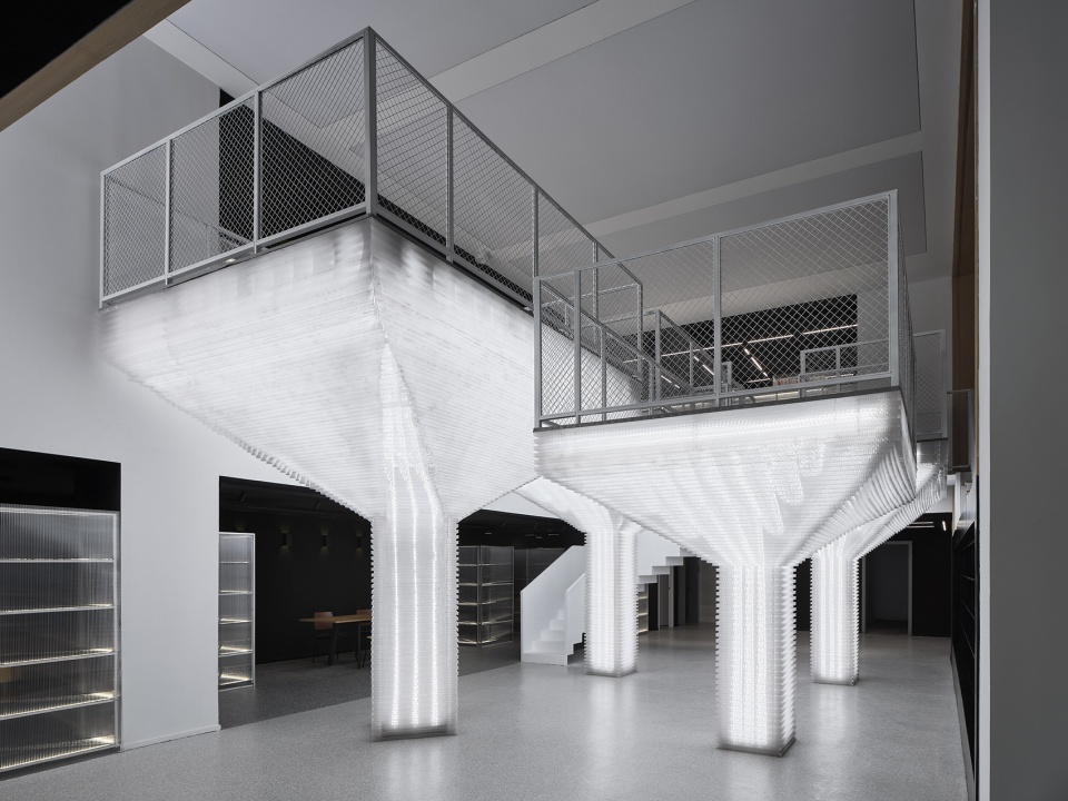 coffee and reading space renovation in an office warehouse shanghai by hcch studio