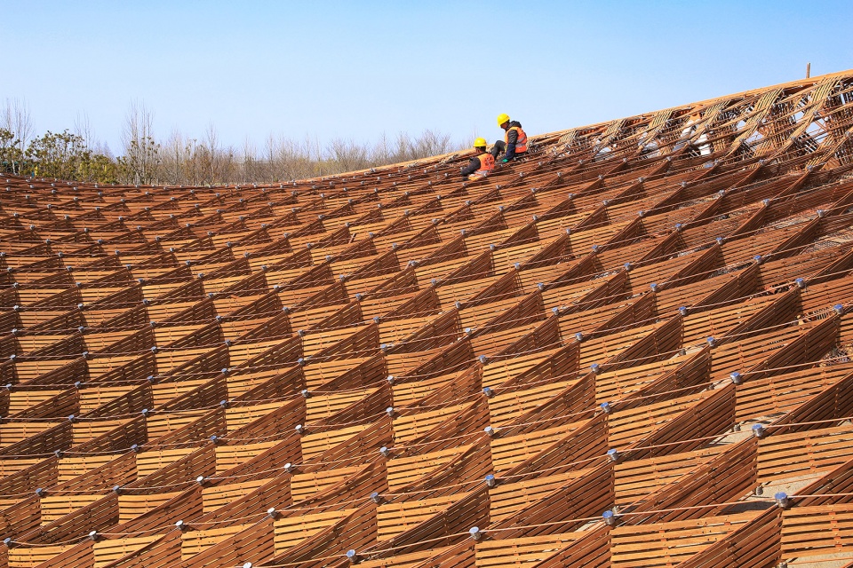 the bamboo and rattan pavilion of the 10th china flower expo by arcplus shanghai archi scientific creation center