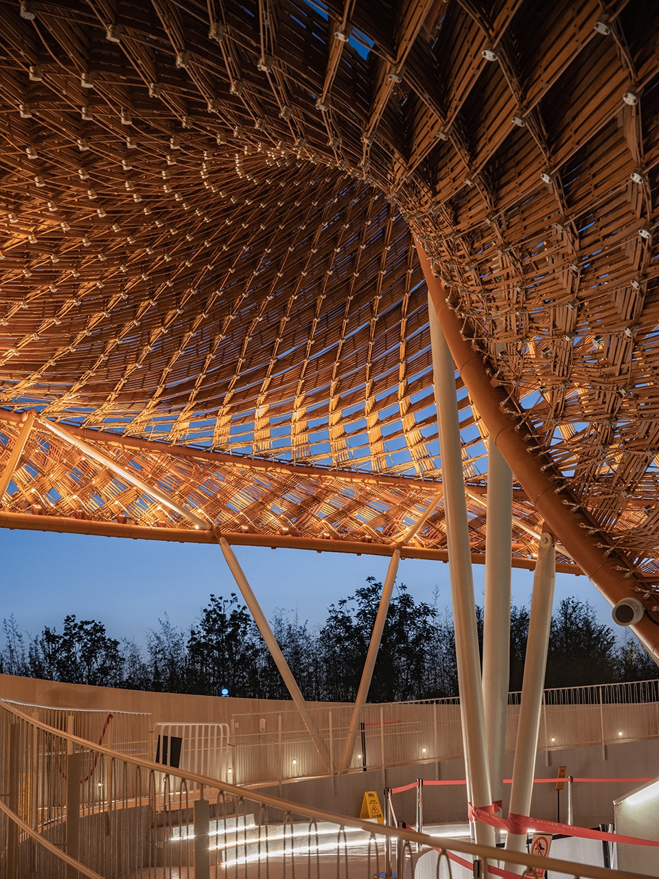 the bamboo and rattan pavilion of the 10th china flower expo by arcplus shanghai archi scientific creation center