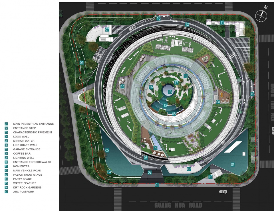 Landscape design of Ningbo Peacebird Fashion Center by Palm Design