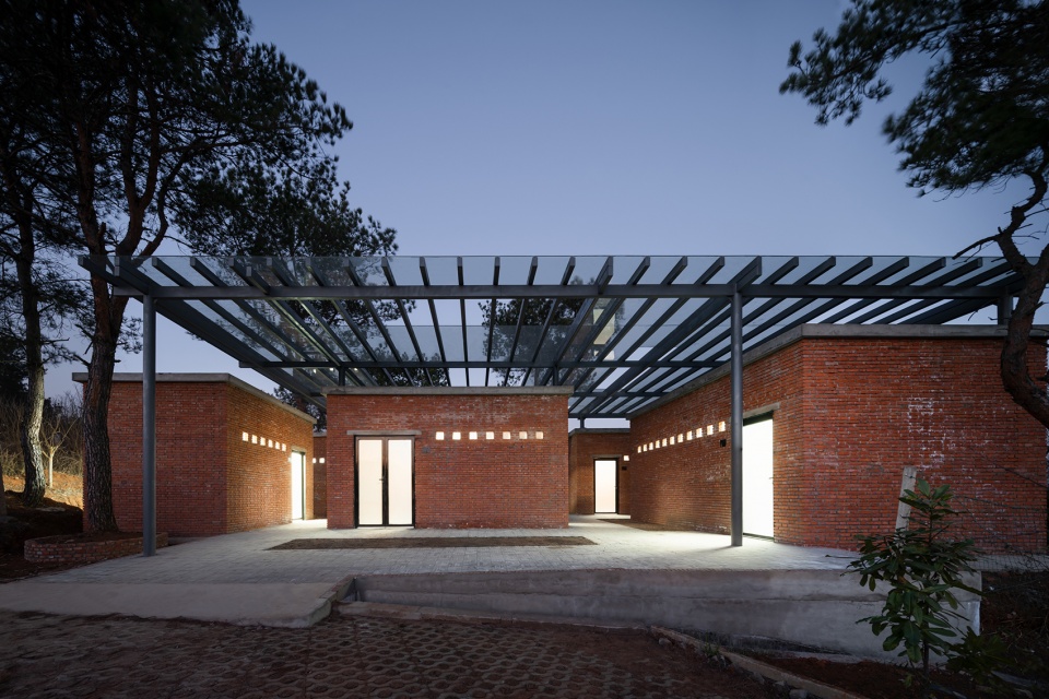the courtyard memory of miniature architecture design of public toilet of a hundred square meter for rural tourism in wuhan china by uao...