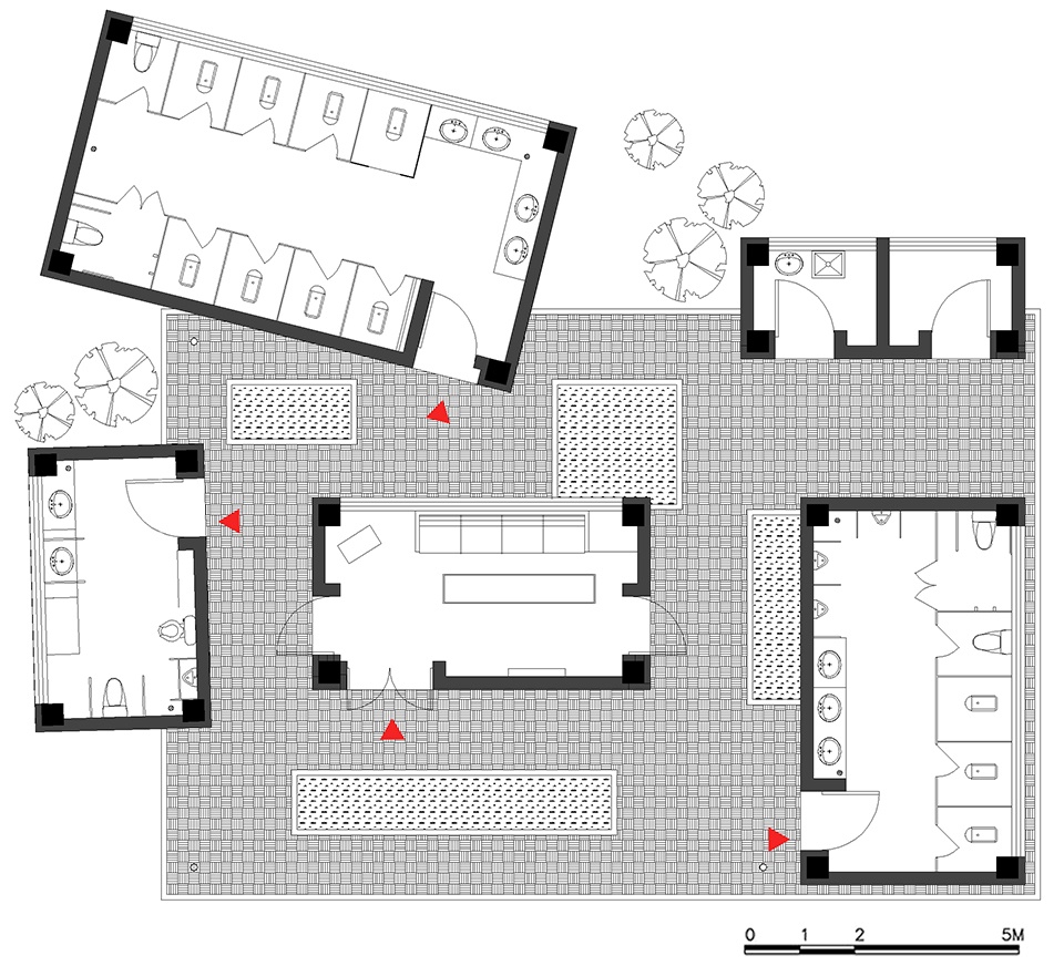 the courtyard memory of miniature architecture design of public toilet of a hundred square meter for rural tourism in wuhan china by uao...