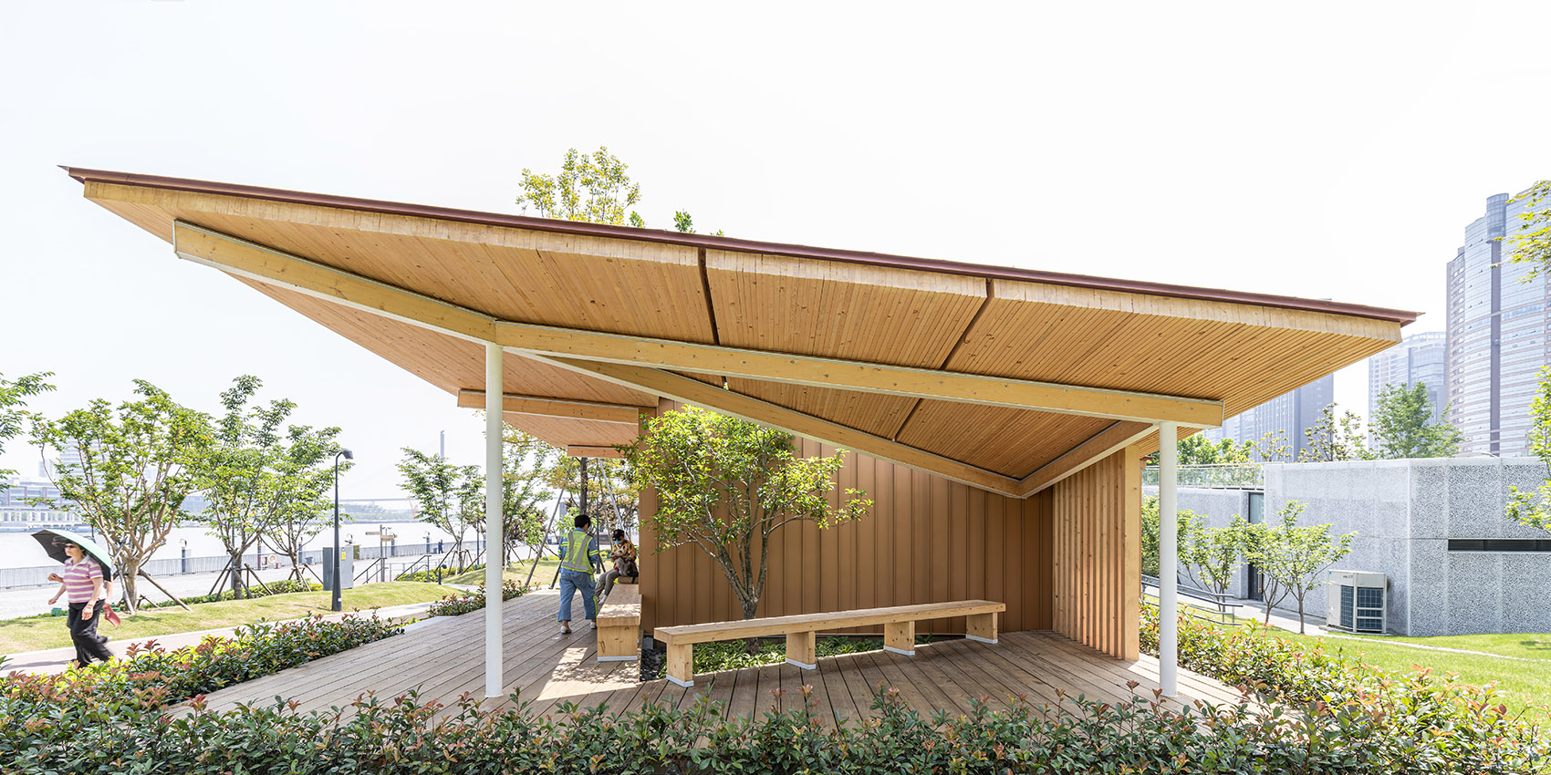 river view service kiosk east bund shanghai by atelier z
