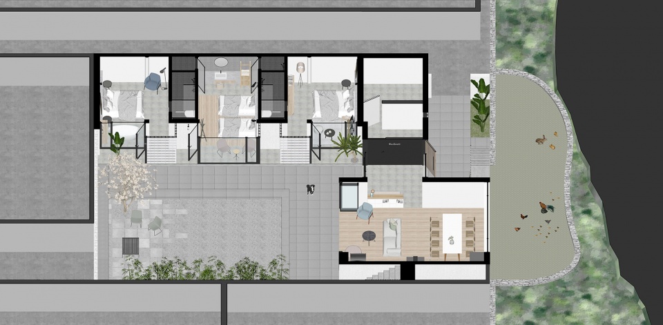Mountain courtyard OEO