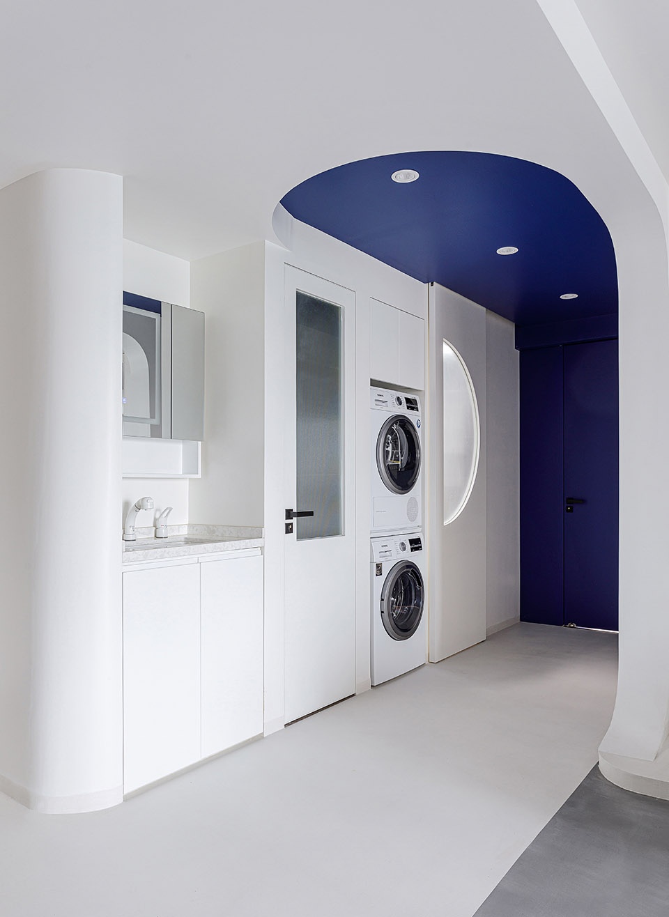blue realm a streamlined musical home in klein blue beijing by xigo studio