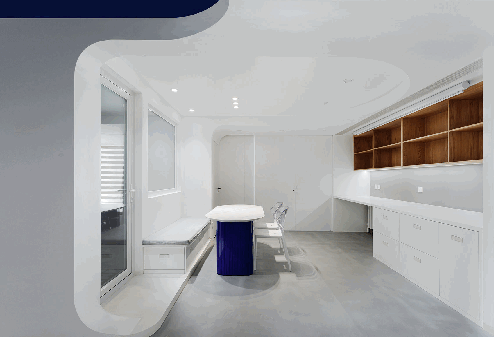 blue realm a streamlined musical home in klein blue beijing by xigo studio