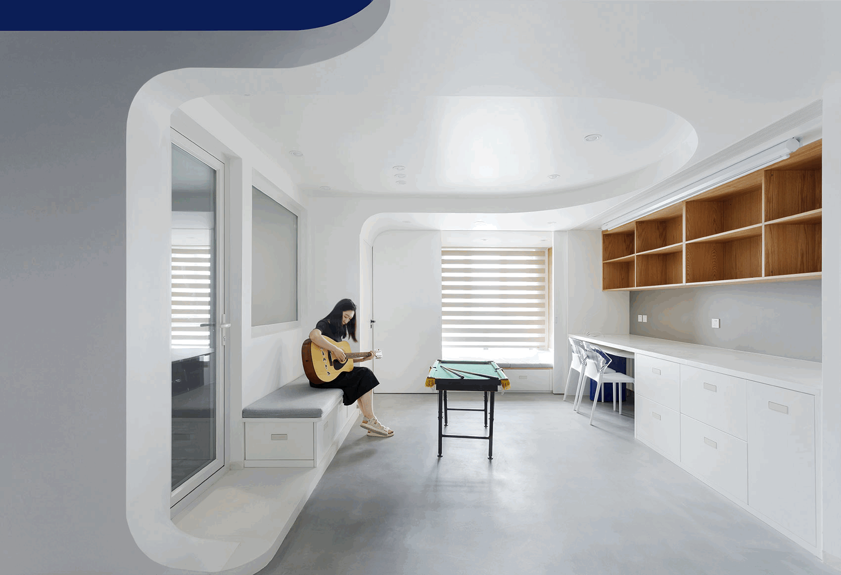 blue realm a streamlined musical home in klein blue beijing by xigo studio