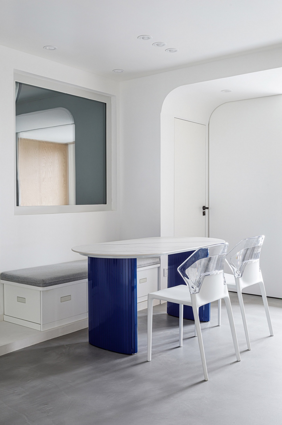 blue realm a streamlined musical home in klein blue beijing by xigo studio