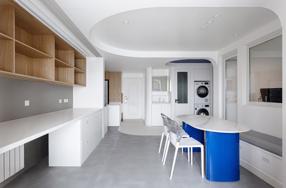 blue realm a streamlined musical home in klein blue beijing by xigo studio