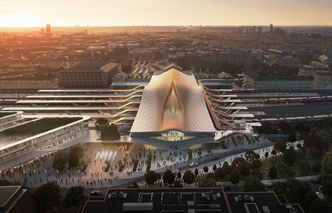 扎哈事务所赢得立陶宛维尔纽斯火车站翻新项目竞赛第一名
