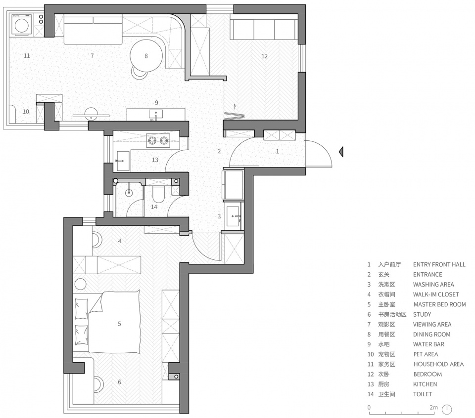The Wedging of Stainless Steel 65 apartment interior design by QISI DESIGN