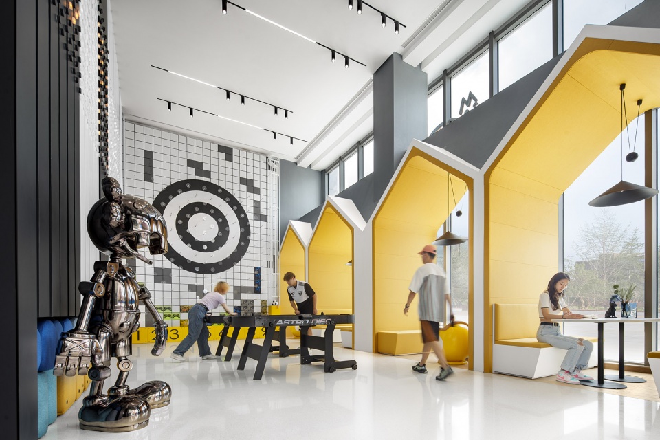 jun yu apartment lobby design by mod