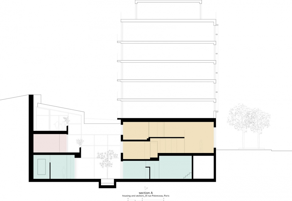 housing and ateliers in rue polonceau paris by yua studio darchitecture