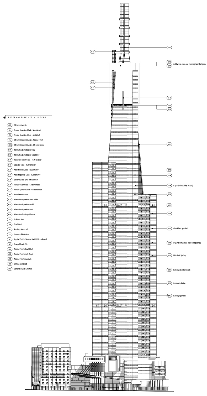 FK Eureka Tower 02 North elevation ©Fender Katsalidis 拷贝
