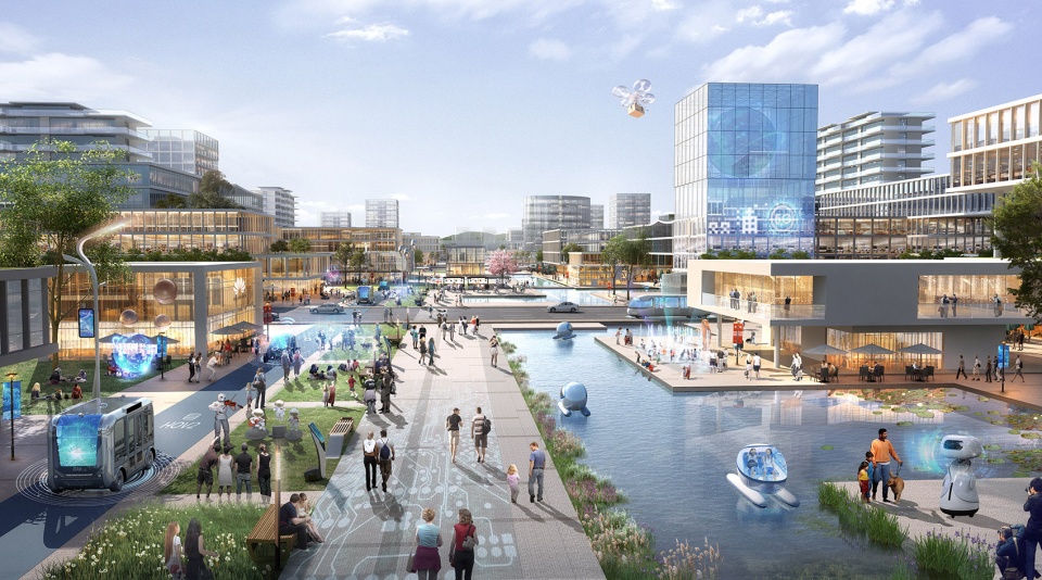 aedas and caupd hitad consortium won the urban design competition for hangzhou shuangpu depot tod project
