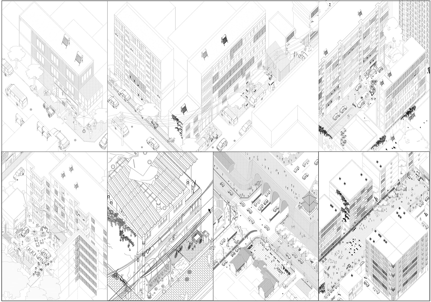 Selected projects with illustration drawings