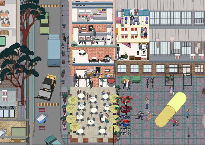 Selected projects with illustration drawings