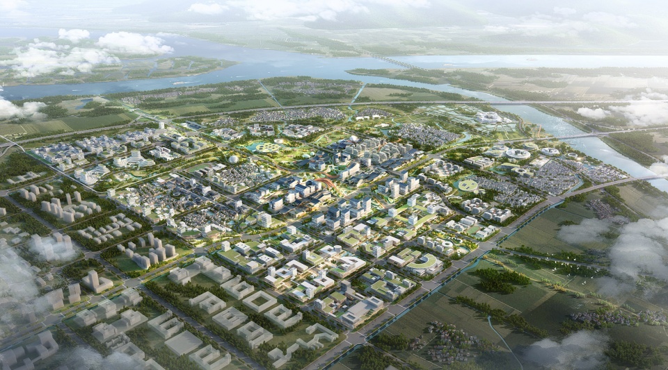aedas and caupd hitad consortium won the urban design competition for hangzhou shuangpu depot tod project