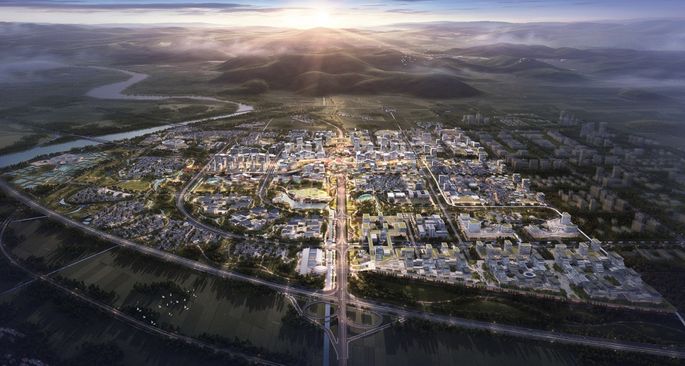 aedas and caupd hitad consortium won the urban design competition for hangzhou shuangpu depot tod project
