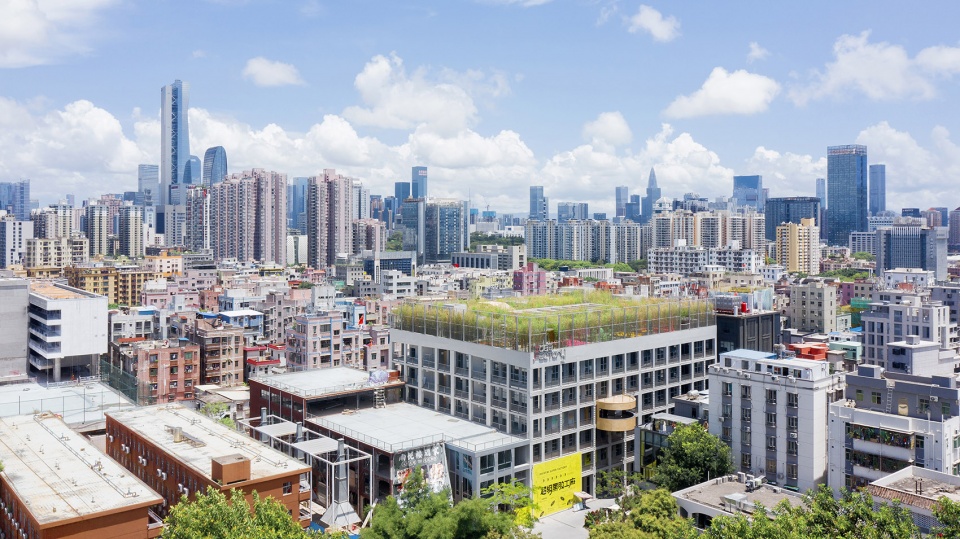 mvrdv transforms disused industrial building into a creative factory with a green public roof in shenzhen