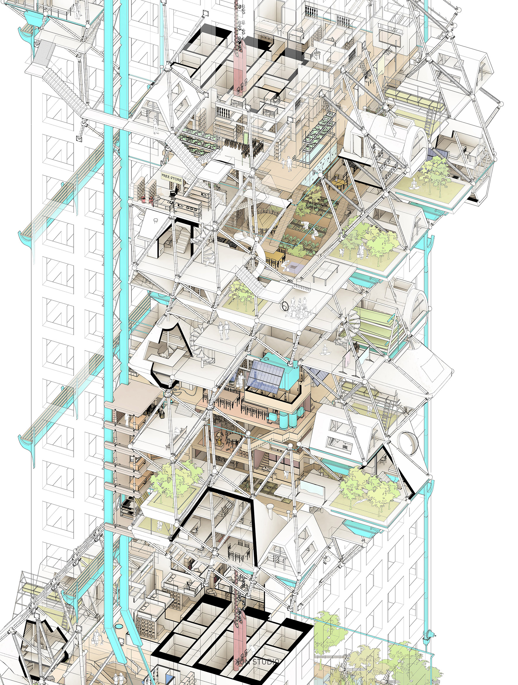Selected projects with illustration drawings