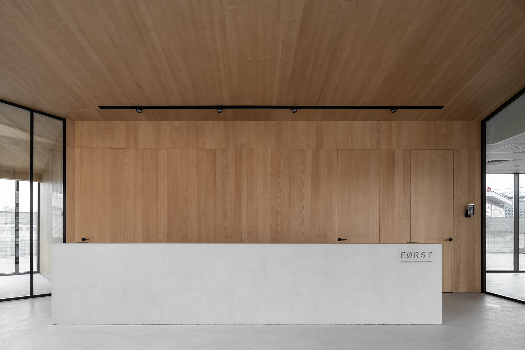 forst sales office by architectural bureau wall
