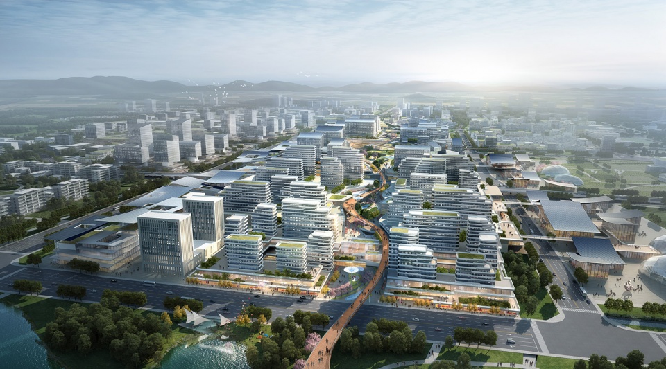 aedas and caupd hitad consortium won the urban design competition for hangzhou shuangpu depot tod project