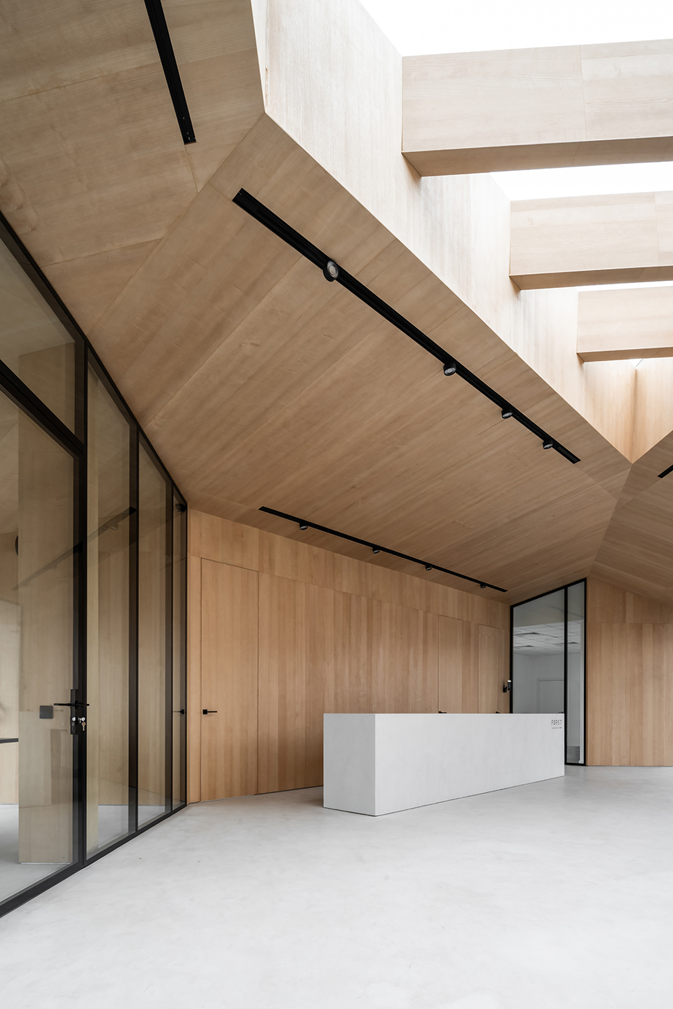 forst sales office by architectural bureau wall