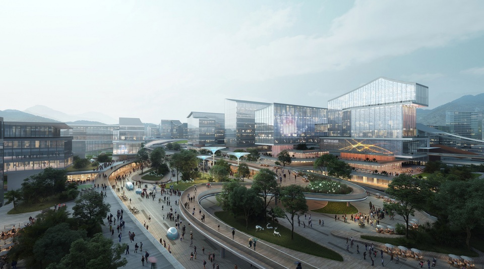 aedas and caupd hitad consortium won the urban design competition for hangzhou shuangpu depot tod project