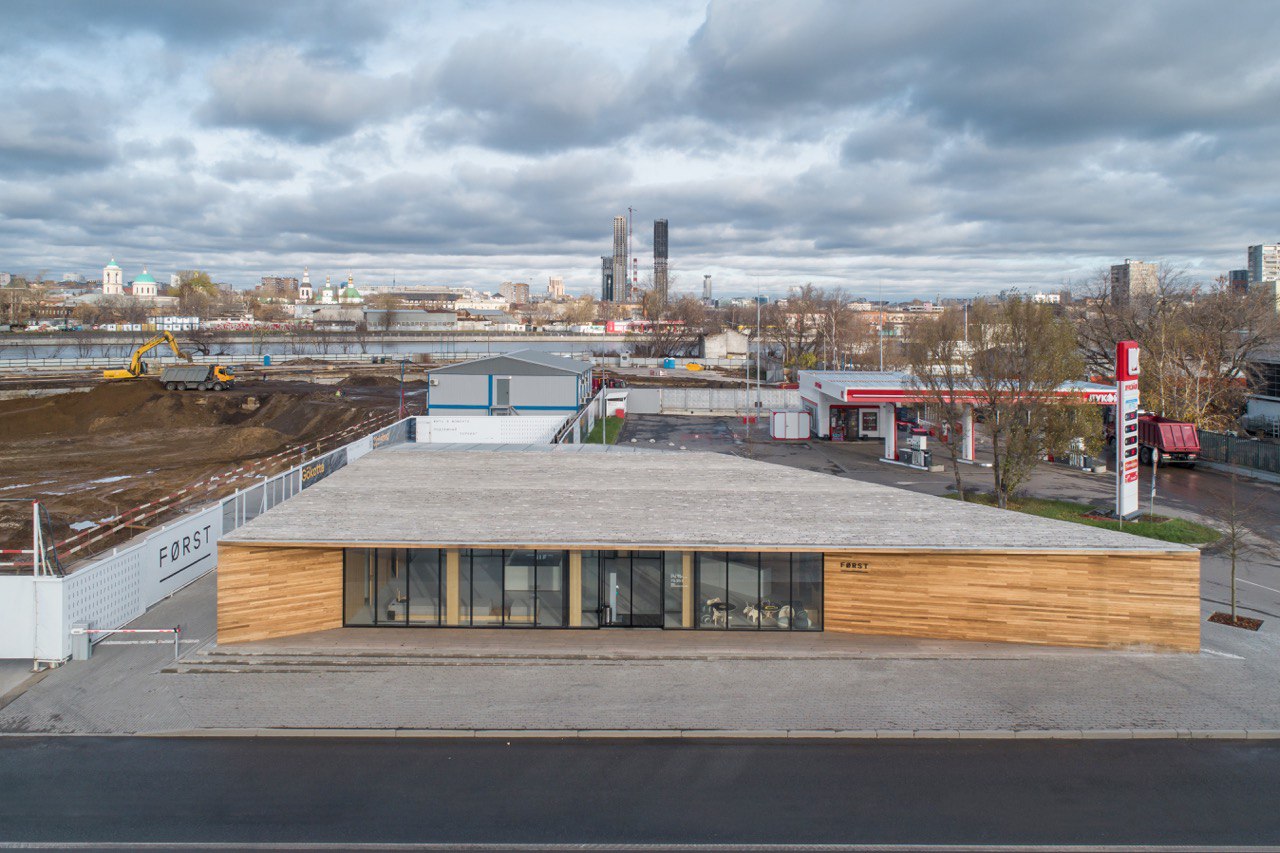forst sales office by architectural bureau wall