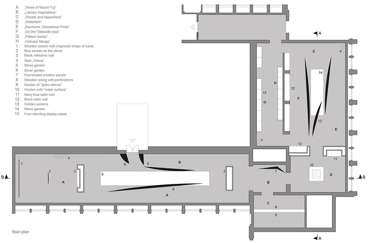 the exhibition hokusai passages by narchitektura