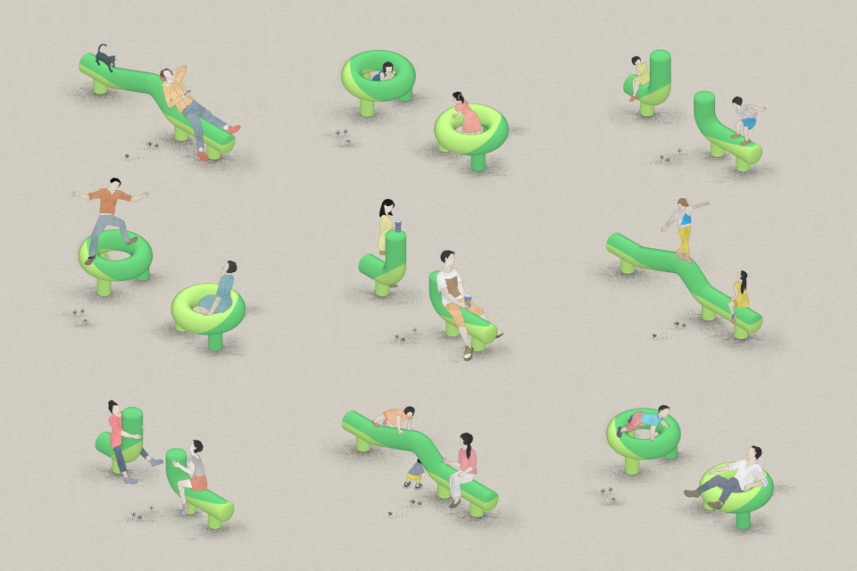 Sculptural Benches in Yutian Urban Village 11ARCHITECTURE