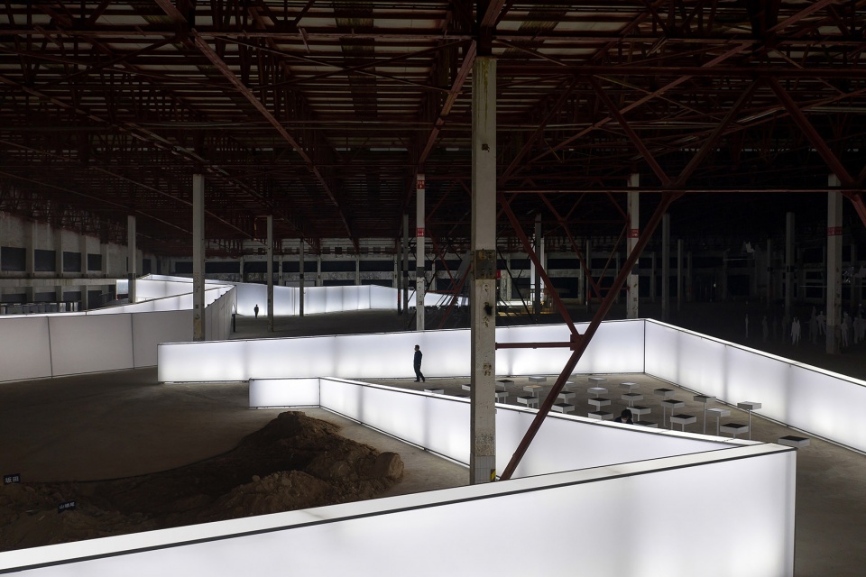 folded time light line 2019 uabb exhibition hall by atelier xi