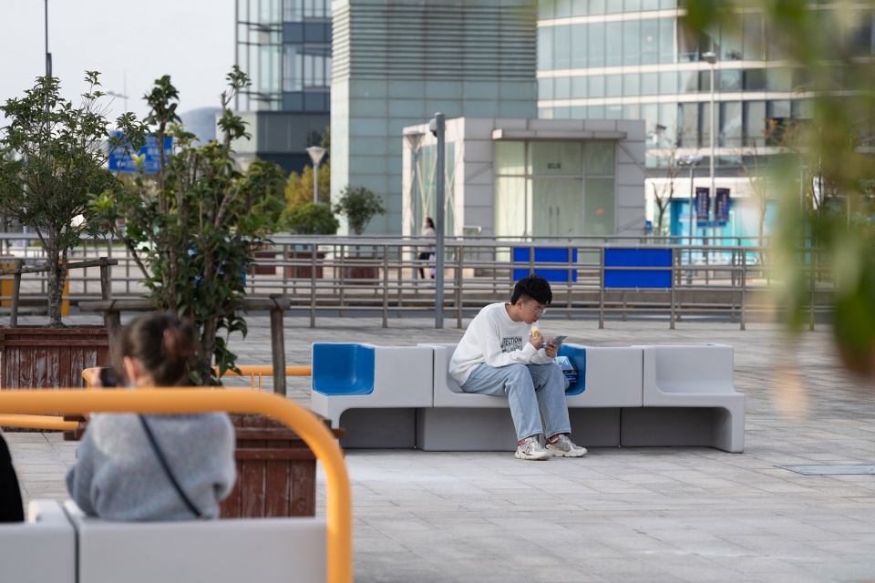 Concrete Geometry Urban Furniture in Dishui Lake Metro Station by Greyspace Architects