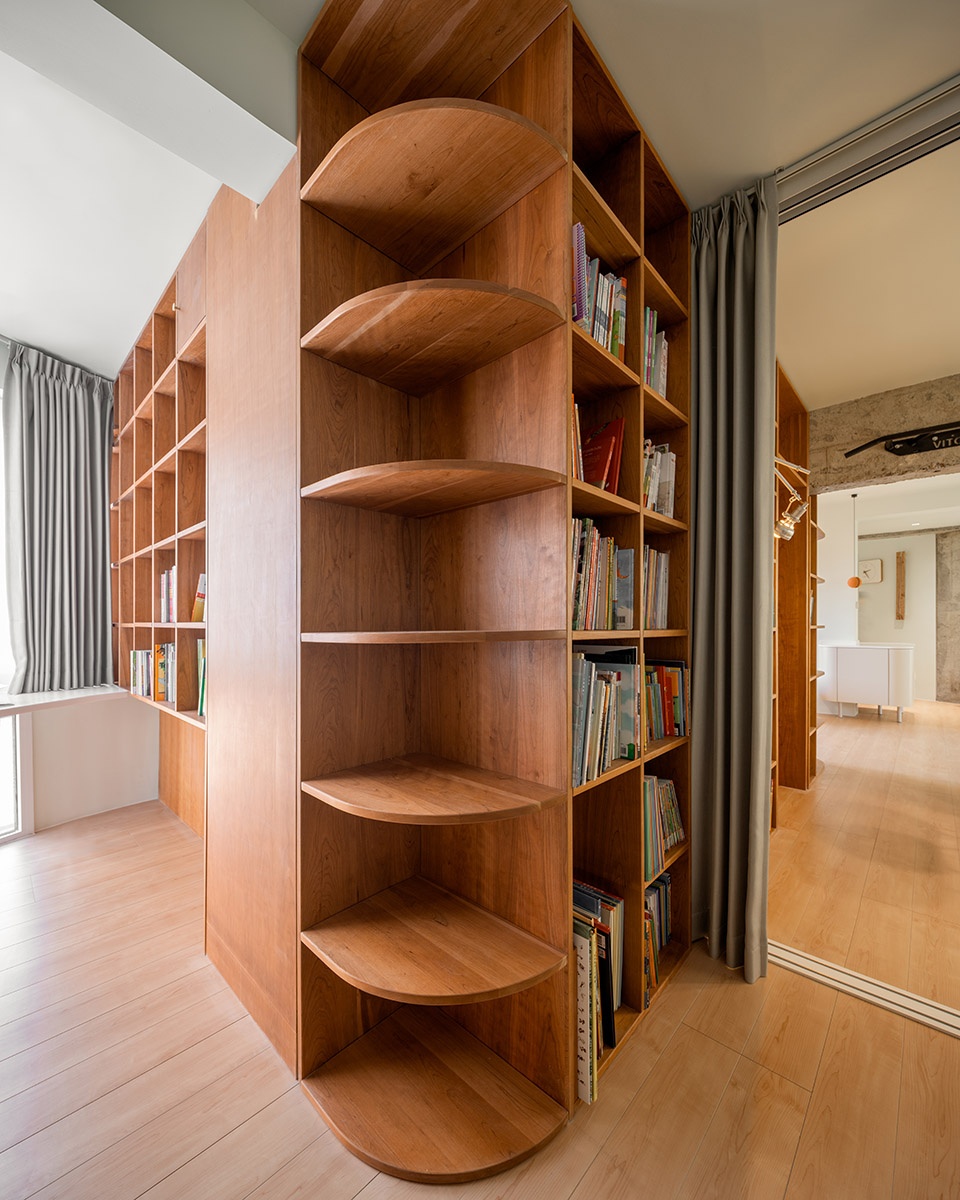 A center core surrounded by bookcases China by Atelier D Y
