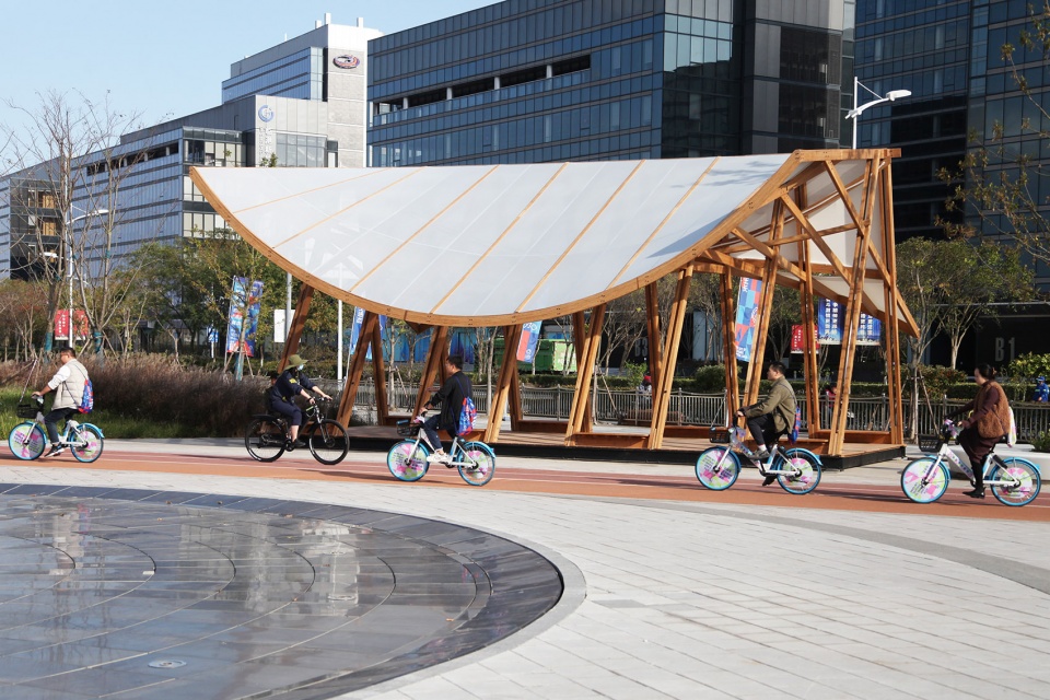 cycling pavilion china by acre atelier school of art design and media of ecust